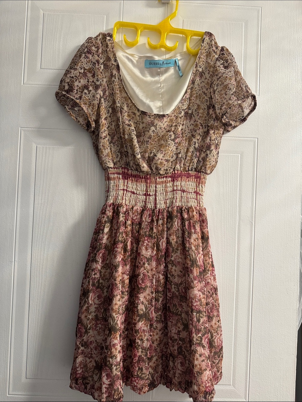 Guess by Marciano Rose and Brown Floral Mini Dress
